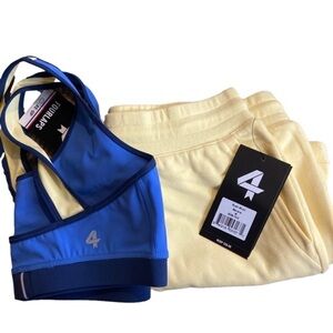 Nwt 4 Laps shorts and sports bra